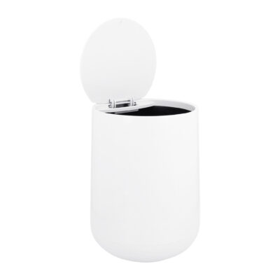 witte prullenbak, witte prullenbak van 12 liter, prullenbak wit, prullenbak met deksel, prullenbak, prullenbak van kunststof, afvalemmer,