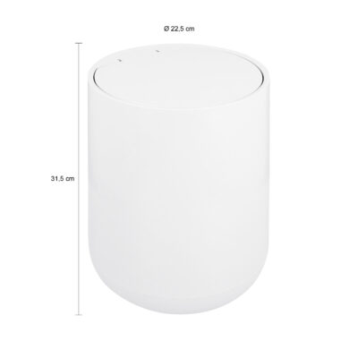 witte prullenbak, witte prullenbak van 12 liter, prullenbak wit, prullenbak met deksel, prullenbak, prullenbak van kunststof, afvalemmer,