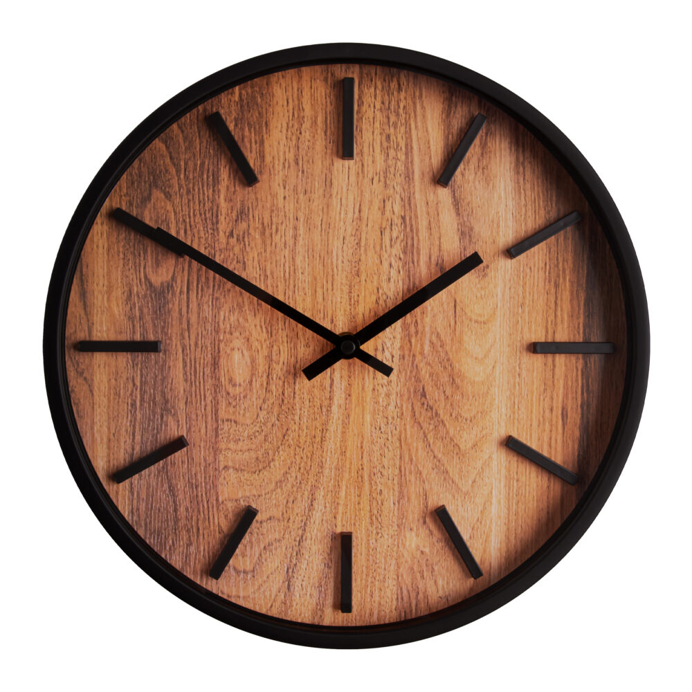 Wandklok, QUVIO houtlook wandklok, houtlook wandklok, wandklok met houtlook, muurklok, klok