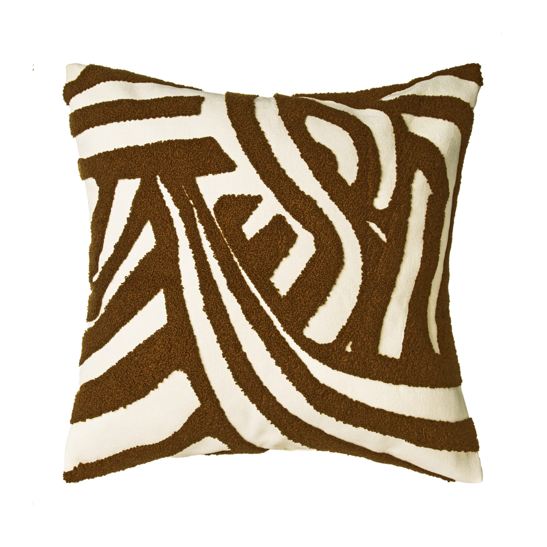 QUVIO Zebra Kussenhoes - Abstract patroon - 45x45 cm - Bruin - Wit