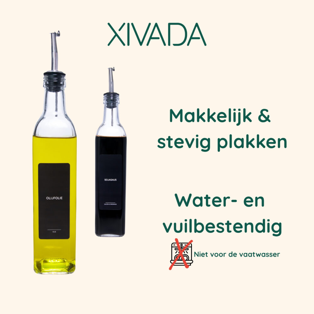 zwarte labels, zwarte labels voor olie, sauzen en dressings, labels, zwarte olie en saus labels, stickers, set