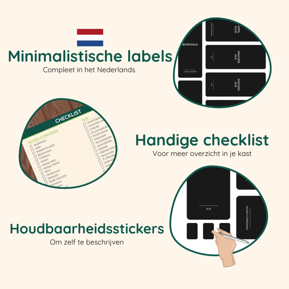 zwarte labels, zwarte labels voor olie, sauzen en dressings, labels, zwarte olie en saus labels, stickers, set