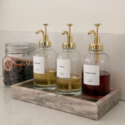 witte labelset, siroop labels, witte koffie en siroop labels, stickers, labels, set,