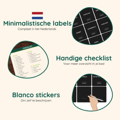 zwarte labelset, zwarte koffie en siroop labels, labels, set, labelset, stickers