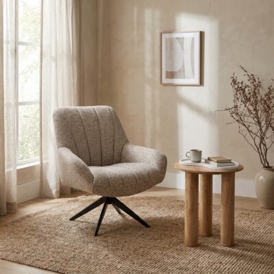 QUVIO Tray – Organisch – Hout – 45×24 cm – Wit