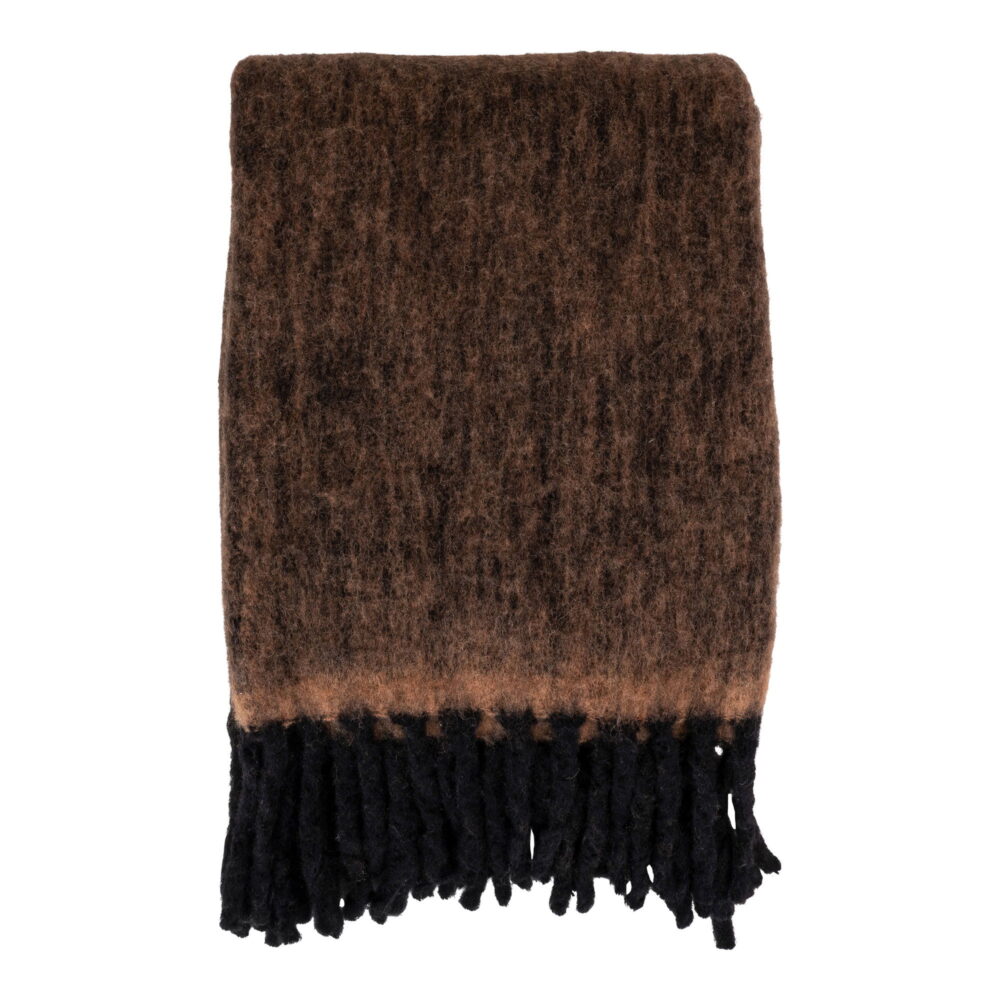 QUVIO Luxe en warme plaid - Bruin - 130x170 cm - Wol_afb1