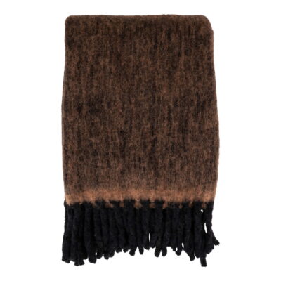 QUVIO Luxe en warme plaid - Bruin - 130x170 cm - Wol_afb1