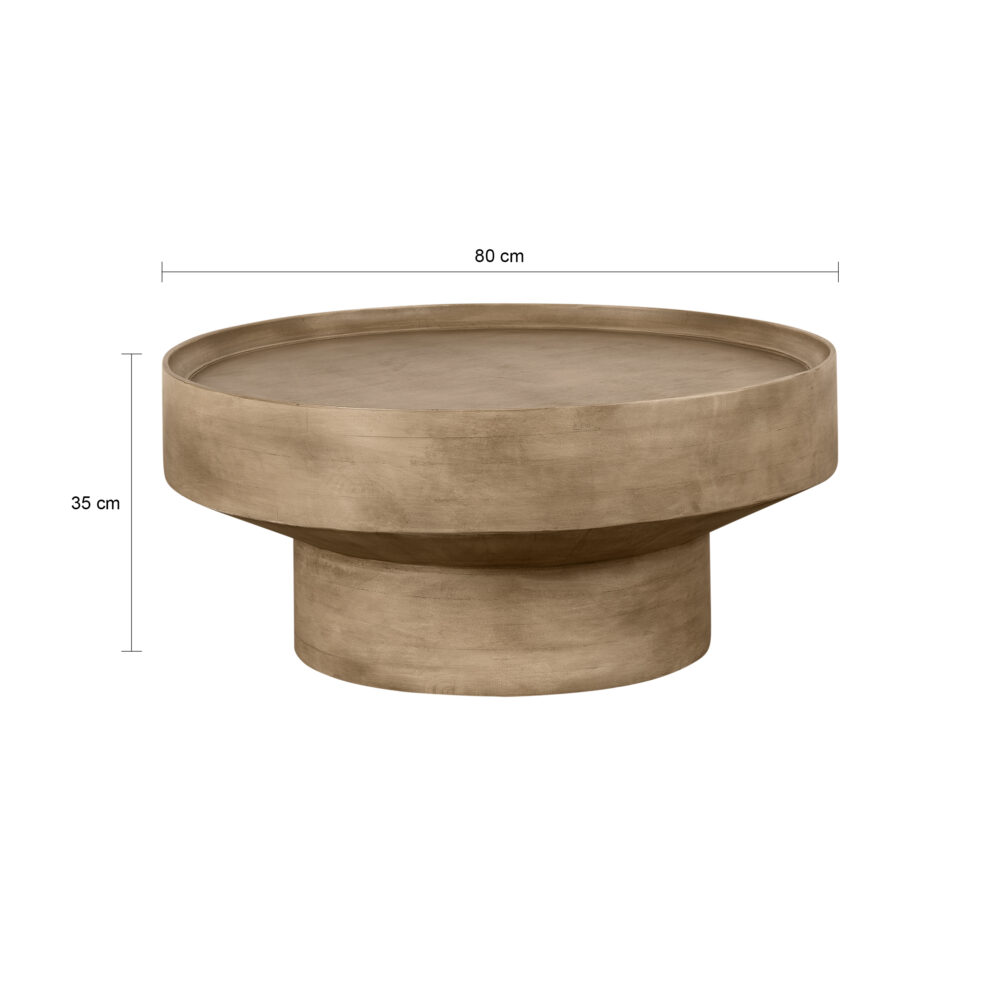 Lewis & Loft Coffee table - Luus - LL44465 - Mango Wood - Round ⌀80 - Natural matte_afb2