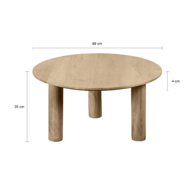 Ronde salontafel mangohout ⌀70 cm, tafel, koffietafel, salontafel rond van hout, salontafel, salontafel Lian, ronde salontafel, salontafel hout,
