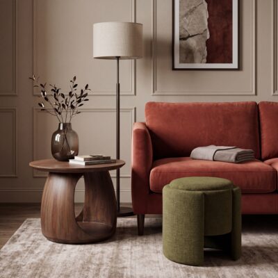 Nest of Nora Poef rond - Voetenbank 42x43 cm - Green_afb8