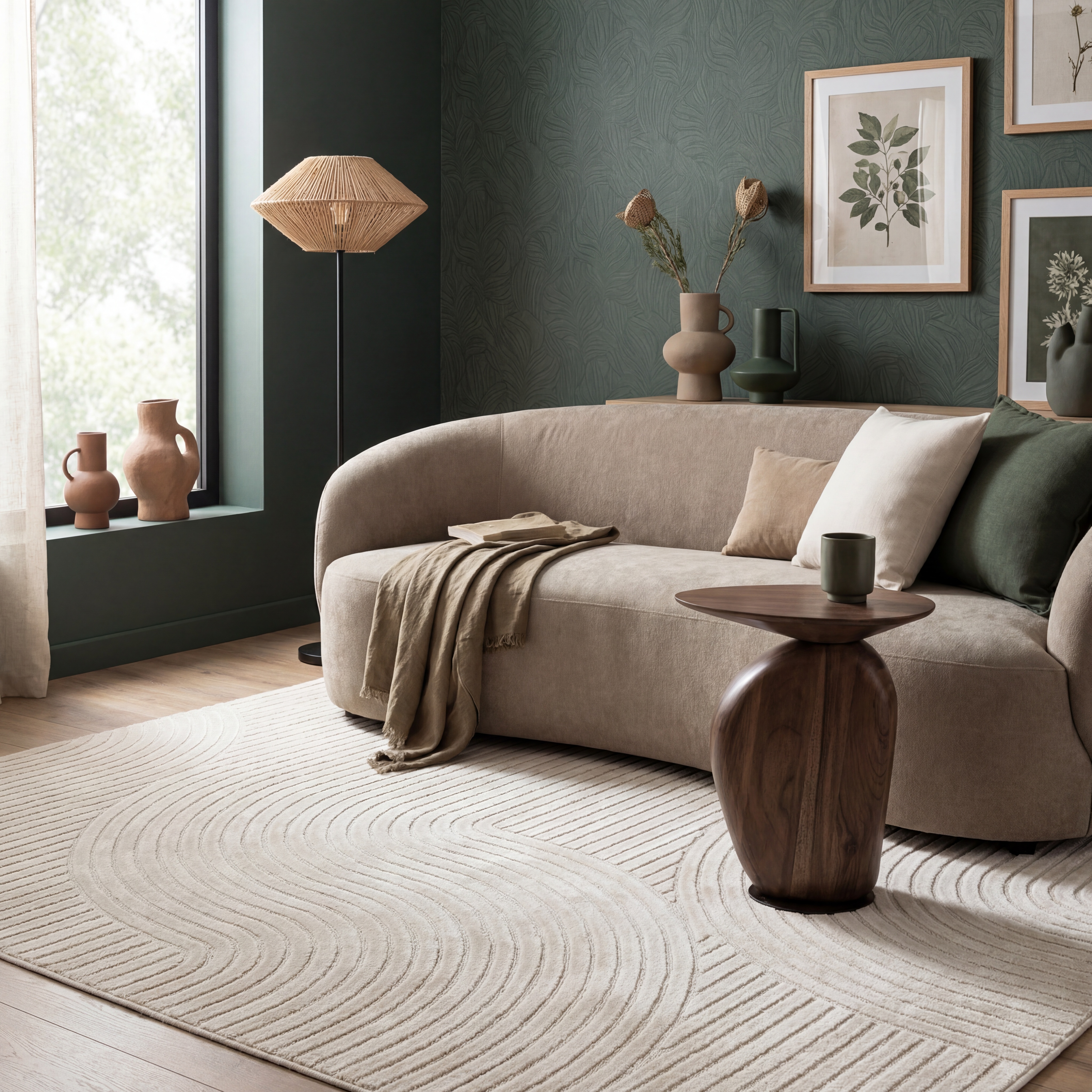 Nest of Nora Vloerkleed laagpolig met lijnpatroon 340x240 cm - Polypropyleen - Wit_afbeelding_8