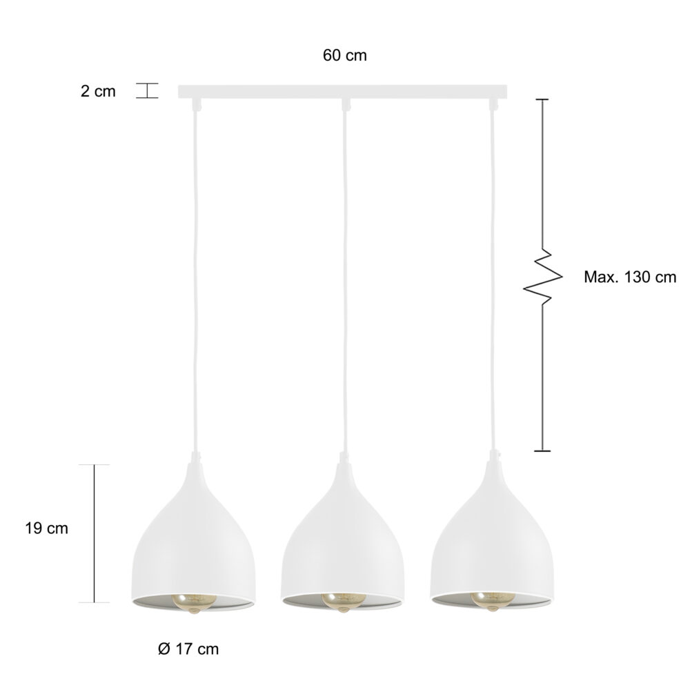 QUVIO Hanglamp 3-lichts wit - QUV5061L-WHITE_afb3