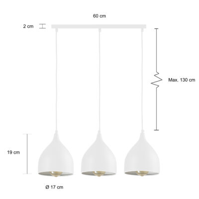 QUVIO Hanglamp 3-lichts wit - QUV5061L-WHITE_afb3