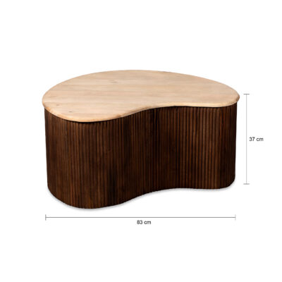 Lewis & Loft Coffee Table - Lena - LL44315 - Organic shape - Maat L - Brown_afb2