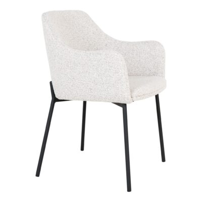 QUVIO Fauteuil Lima - LL44390 - Boucle - Staal - Wit - Set van 2_afb3