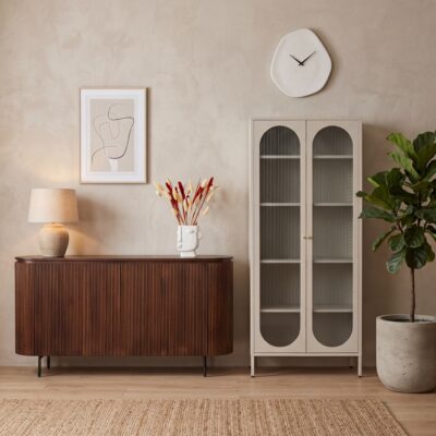 Nest of Nora Wandklok 28x33 cm organische vorm - Stil uurwerk - Offwhite_afb6