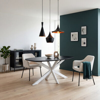Nest of Nora Dressoir met 2 glazen deuren en 3 lades - 140x40x85 cm - Zwart_afb6