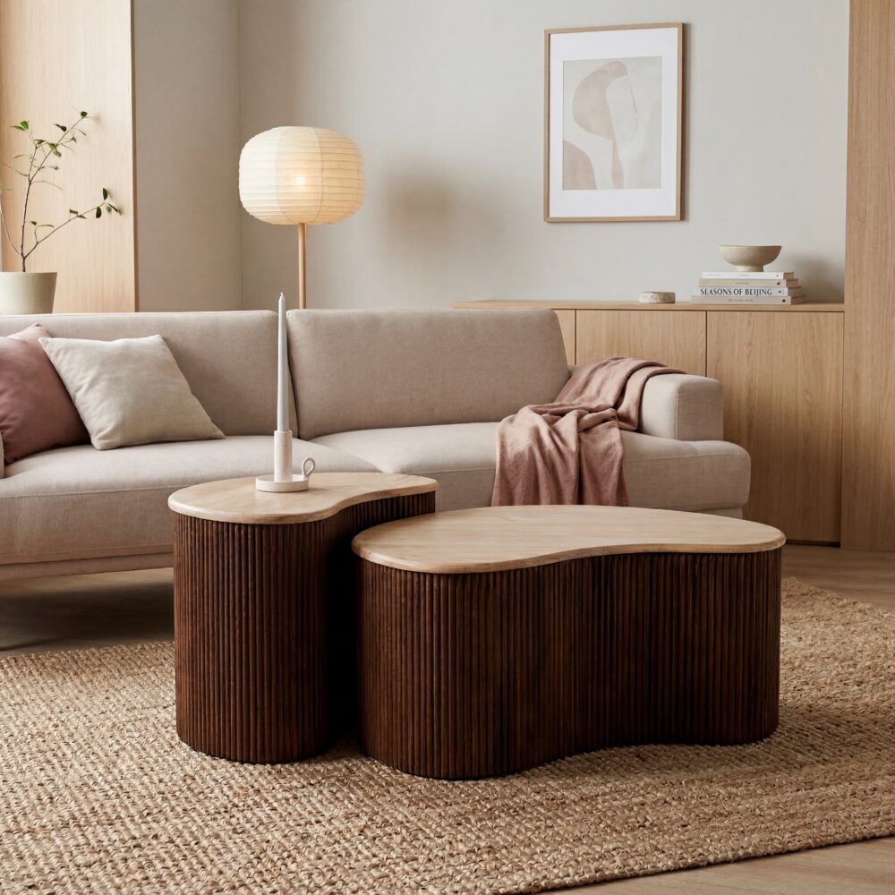 Lewis & Loft Coffee Table - Lena - LL44315 - Organic shape - Maat L - Brown_afb5