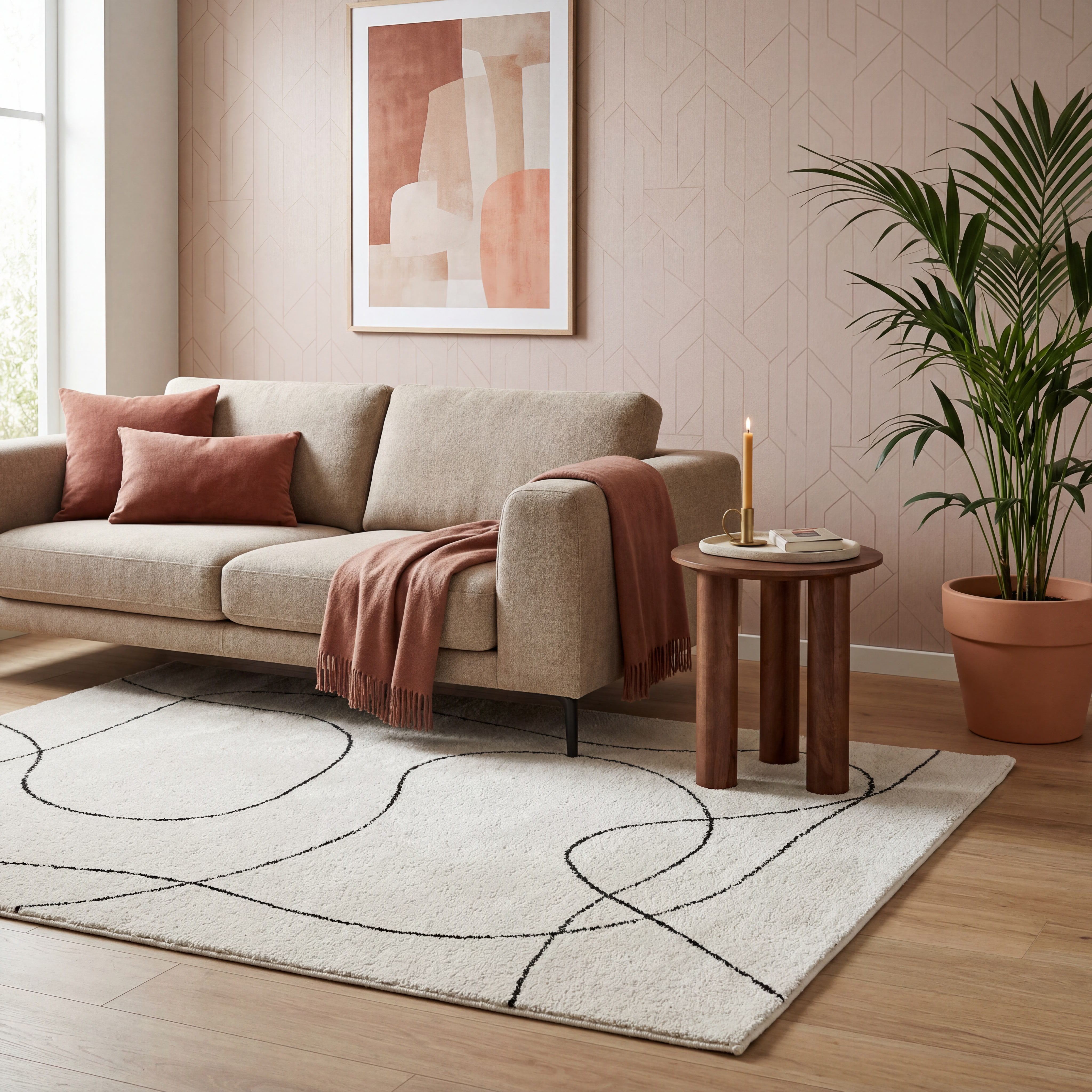 QUVIO Vloerkleed Tampa - Hoogwaardig Katoen - Multi-gekleurde Print - 160x230 cm_afbeelding_5