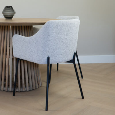 QUVIO Fauteuil Lima - LL44390 - Boucle - Staal - Wit - Set van 2_afb6