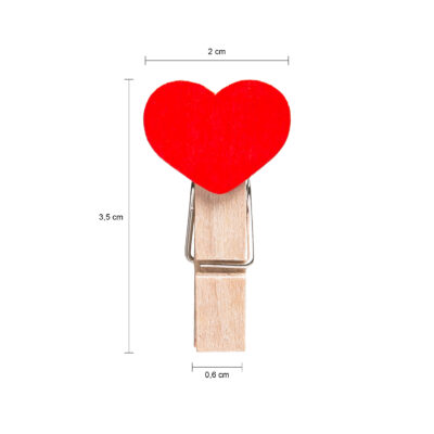 houten mini wasknijpers, Set van 25 mini wasknijpers, wasknijpers, mini wasknijpers, Houten wasknijpers, fotoknijpers, rode hartje, mini wasknijpers hout,