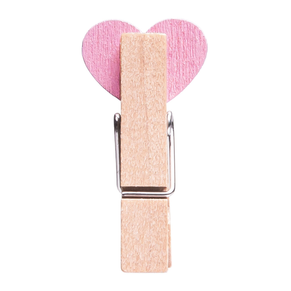 Mini wasknijpers hout, mini wasknijpers, mini wasknijpers klein, houten wasknijpers, roze hartje, fotoknijpers, wasknijpers,