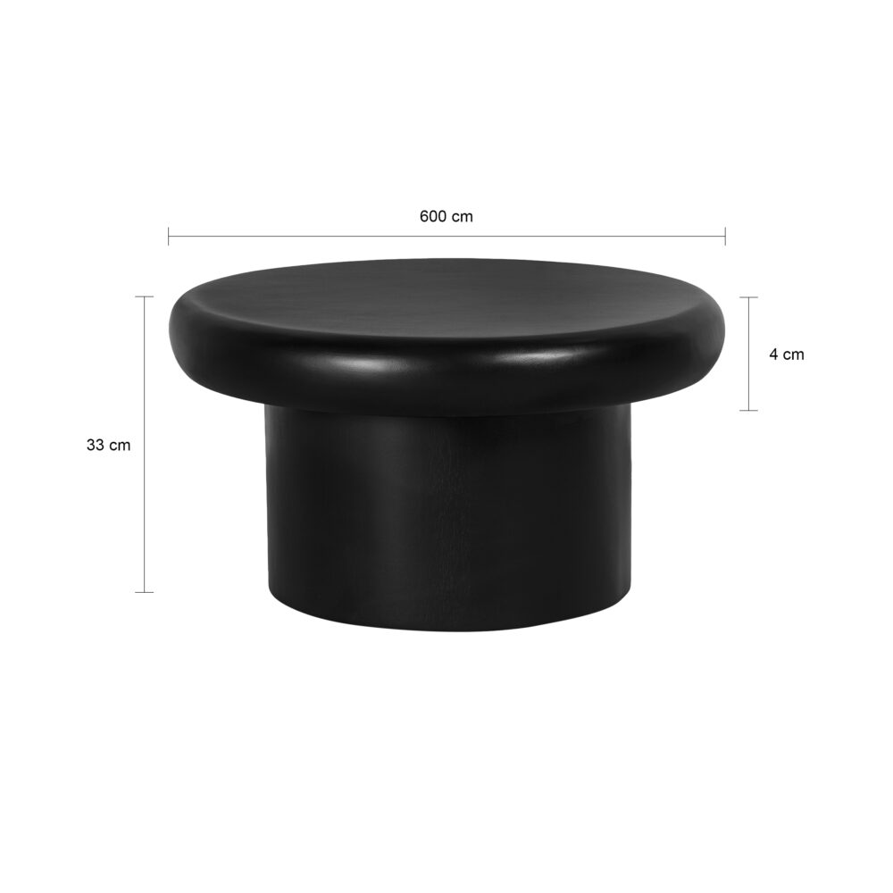 ronde salontafel zwart, koffietafel, salontafel zwart, salontafel rond in zwart, tafel, salontafel Leke, ronde salontafel, zwarte salontafel, ronde salontafel van ⌀60 cm