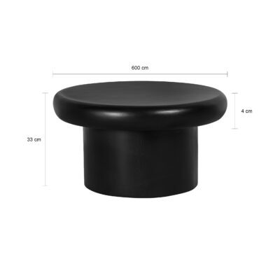 ronde salontafel zwart, koffietafel, salontafel zwart, salontafel rond in zwart, tafel, salontafel Leke, ronde salontafel, zwarte salontafel, ronde salontafel van ⌀60 cm