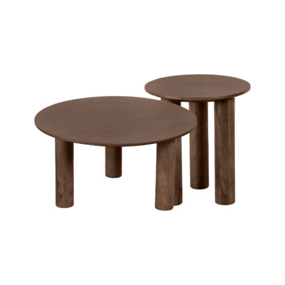 bijzettafel van mangohout, Bruine bijzettafel, bijzettafel Lian, bruine ronde bijzettafel, bijzettafel, ronde bijzettafel, tafel, houten bijzettafel,