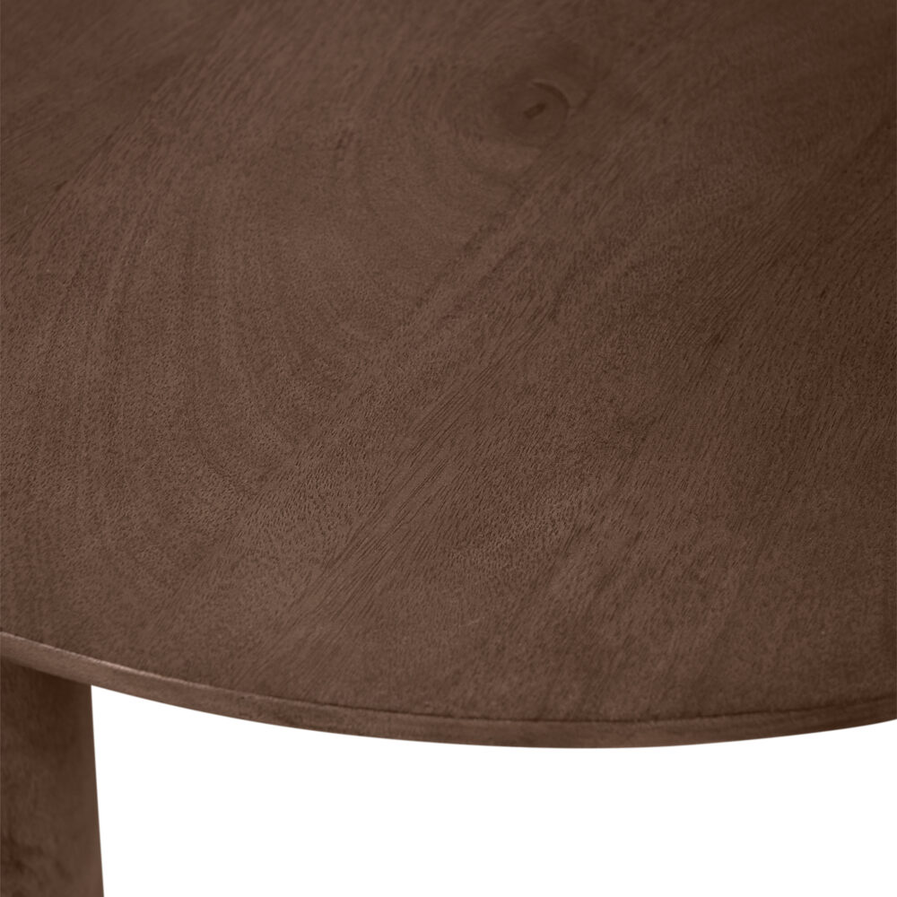 bijzettafel van mangohout, Bruine bijzettafel, bijzettafel Lian, bruine ronde bijzettafel, bijzettafel, ronde bijzettafel, tafel, houten bijzettafel,