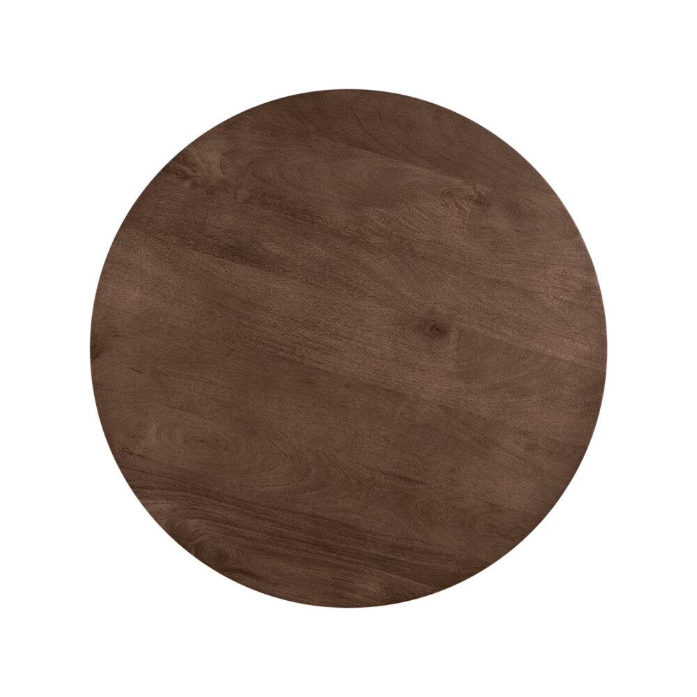 bijzettafel van mangohout, Bruine bijzettafel, bijzettafel Lian, bruine ronde bijzettafel, bijzettafel, ronde bijzettafel, tafel, houten bijzettafel,