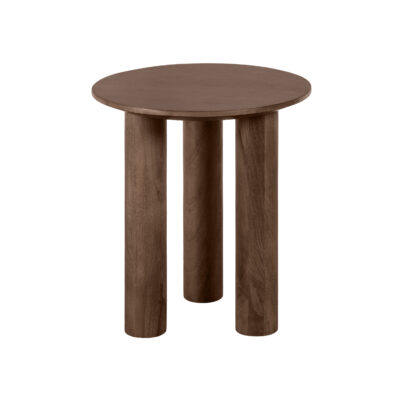 bijzettafel van mangohout, Bruine bijzettafel, bijzettafel Lian, bruine ronde bijzettafel, bijzettafel, ronde bijzettafel, tafel, houten bijzettafel,