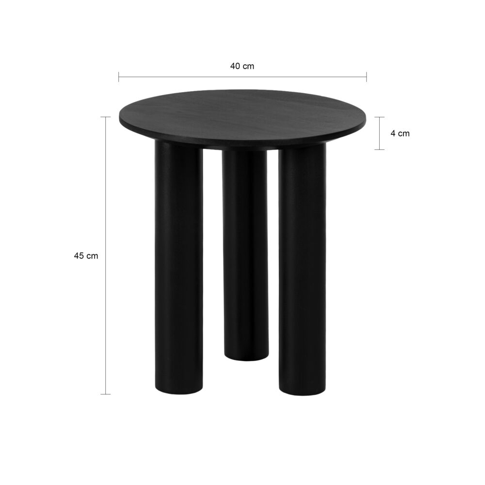 Ronde bijzettafel Lian, bijzettafel Lian, bijzettafel, salontafel, tafeltje, tafel,