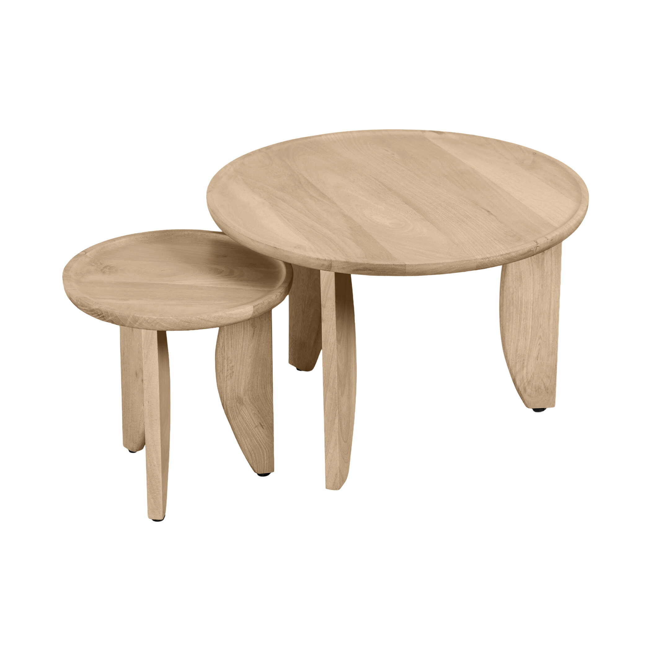 Lewis & Loft Salontafel Luuk - FSC® Mangohout - Rond - Naturel - Set van 2