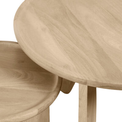 Salontafel Luuk met twee ronde tafels, twee ronde tafels, houten salontafel set, salontafel Luuk, ronde salontafel set van 2, set, salontafel set, tafels,