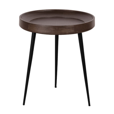ronde bijzettafel Luus, bijzettafel Luus, bijzettafel, ronde bijzettafel, tafeltje, tafel, Rond tafeltje van ø46 cm, Walnoot bruine bijzettafel,