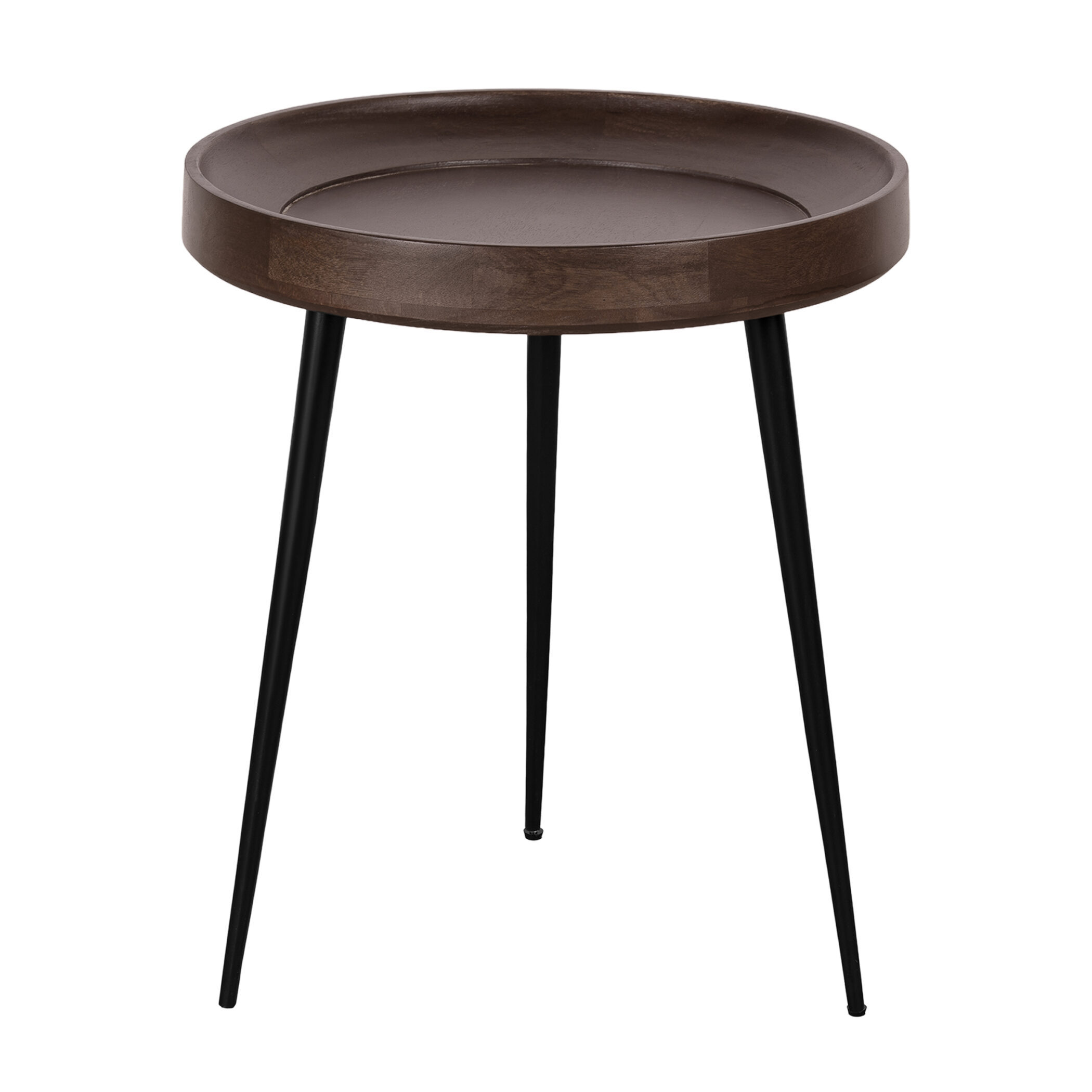 Lewis & Loft Bijzettafel Luus - FSC® Mangohout - Rond ø46 cm - Walnoot bruin