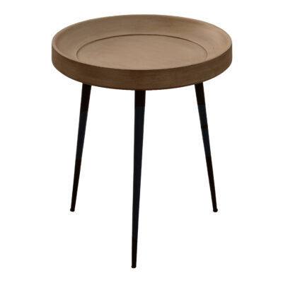 bijzettafel Luus in bruin mat, bijzettafel Luus, rond tafeltje, tafeltje, tafel, Bruin matte bijzettafel, bijzettafel, rond tafeltje van ø46 cm,