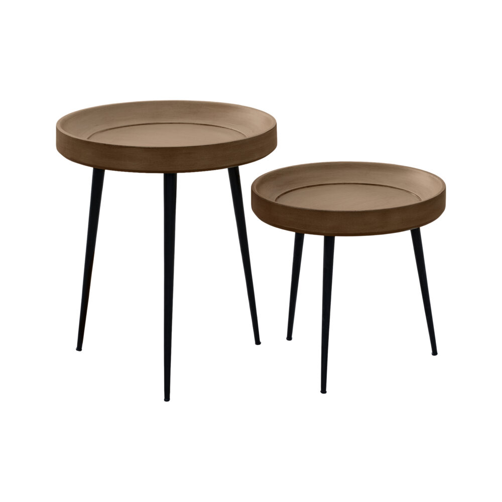 bijzettafel Luus in bruin mat, bijzettafel Luus, rond tafeltje, tafeltje, tafel, Bruin matte bijzettafel, bijzettafel, rond tafeltje van ø46 cm,