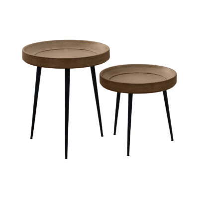 bijzettafel Luus in bruin mat, bijzettafel Luus, rond tafeltje, tafeltje, tafel, Bruin matte bijzettafel, bijzettafel, rond tafeltje van ø46 cm,