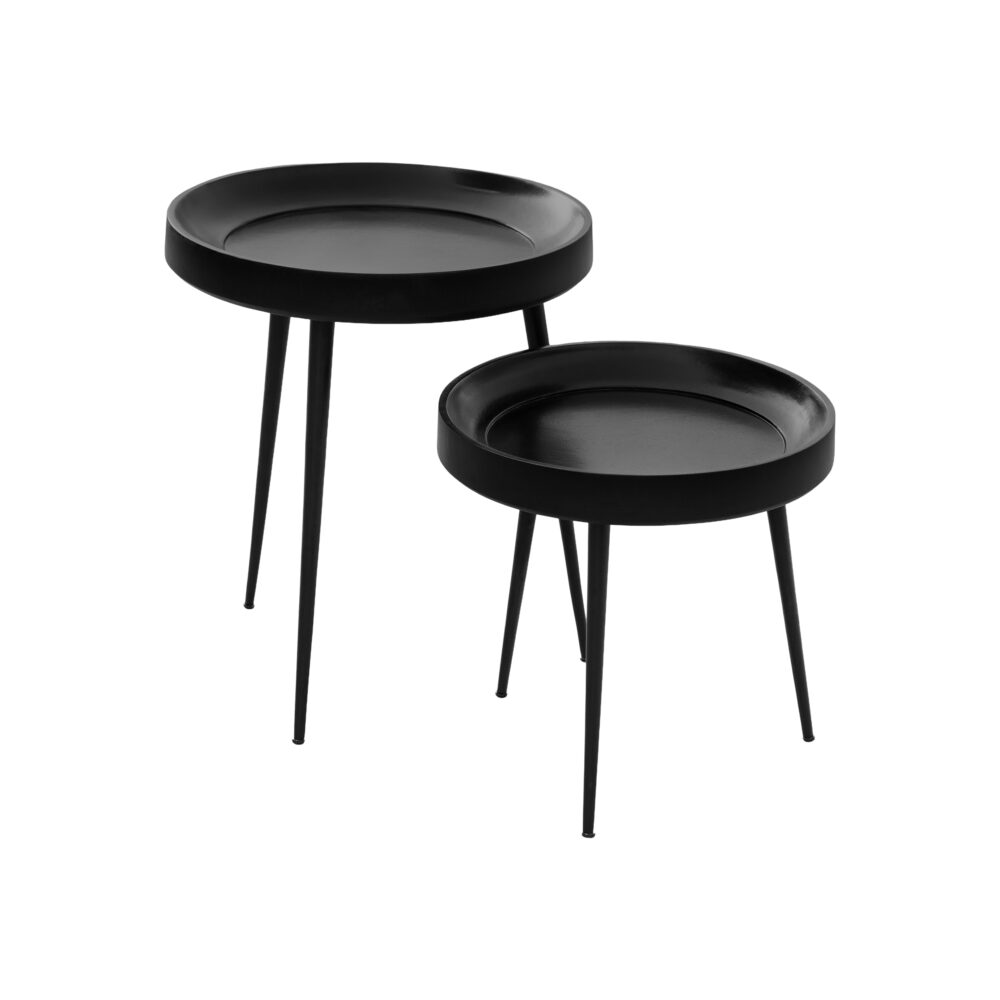 tafeltje, bijzettafel Luus, zwarte ronde bijzettafel, tafel, bijzettafel, Zwarte bijzettafel, Rond tafeltje