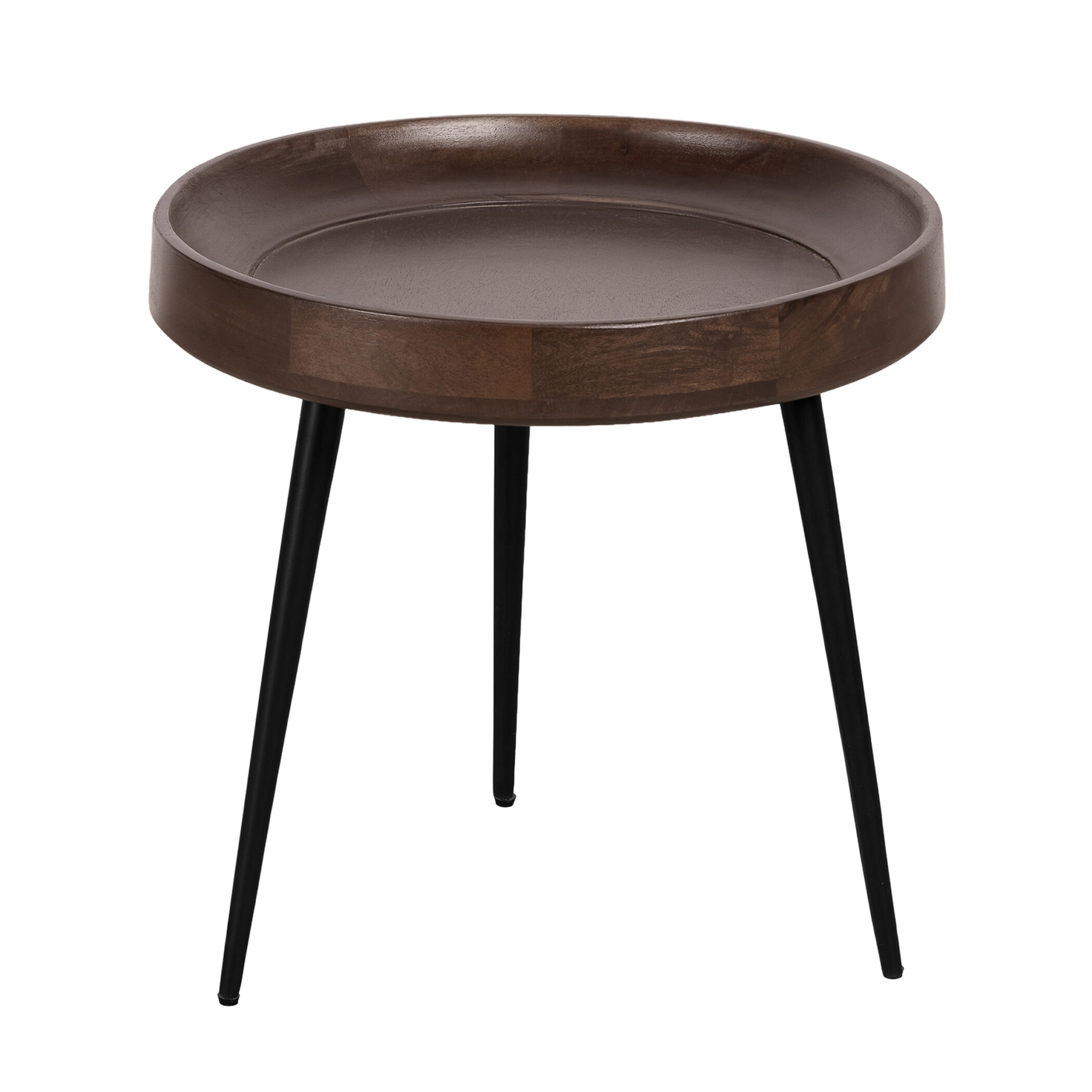 Lewis & Loft Bijzettafel Luus - FSC® Mangohout - Rond ø40 cm - Walnoot bruin