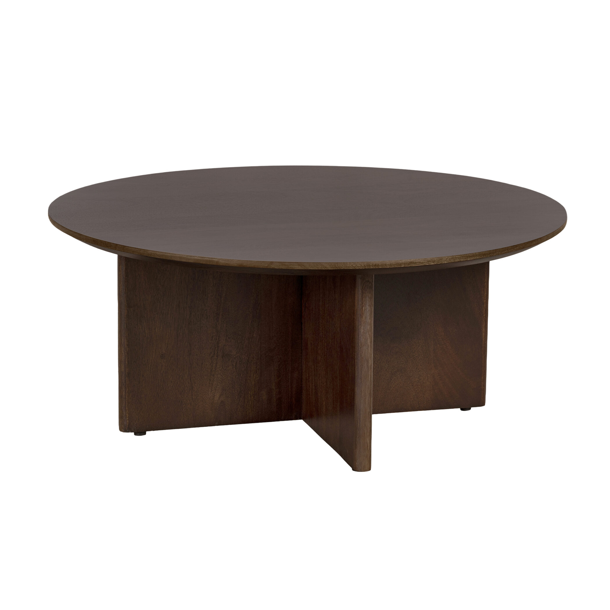 Lewis & Loft Salontafel Lupe - FSC®-gecertificeerd mangohout - Rond ø80 cm - Walnoot bruin