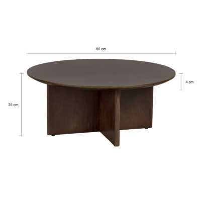 salontafel Lupe, Lupe salontafel, ronde tafel, ronde salontafel, tafel, FSC® gecertificeerd mangohout, houten salontafel, salontafel,