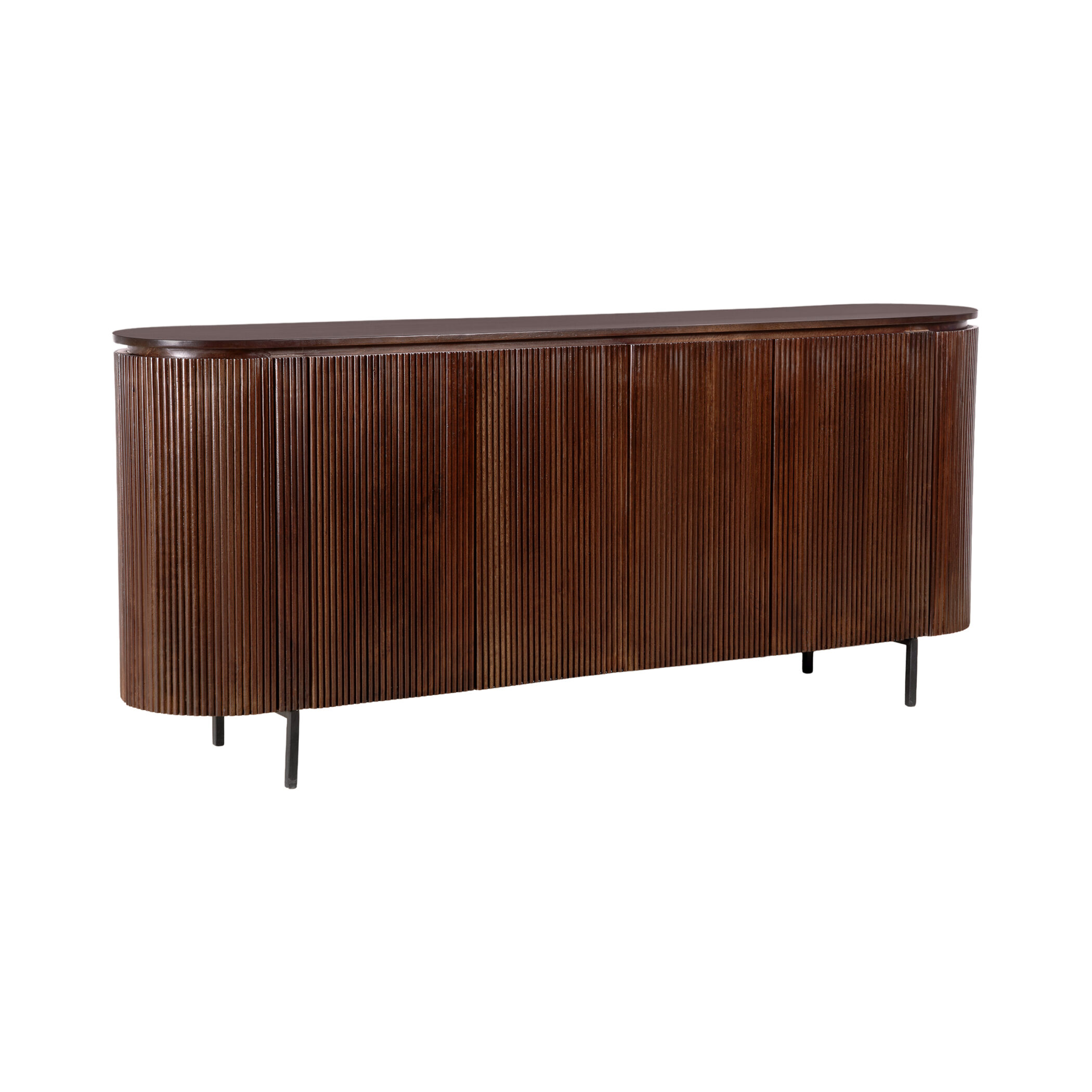 Lewis & Loft Dressoir Lena - Met 4 deuren - FSC®-gecertificeerd mangohout - Walnoot bruin