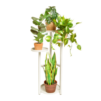 plantenrek, plantenrek voor 4 planten, plantenstandaard beige, plantenzuil, plantenstandaard, plantenrek, plantenrek beige, plantentafel,