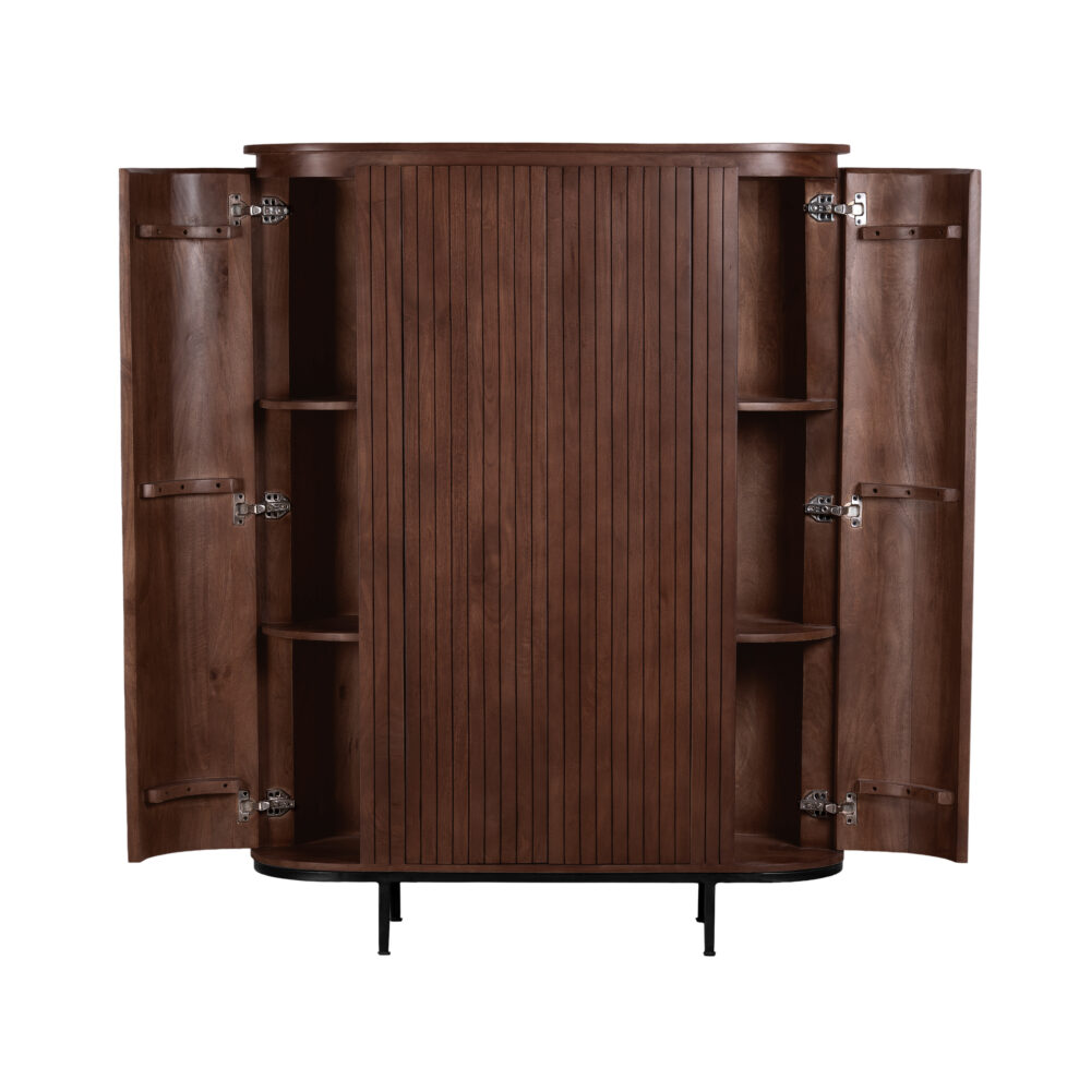 wandkast Louise, wandkast, bruine wandkast, houten wandkast, kast, Bruine opbergkast