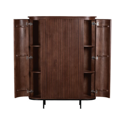 wandkast Louise, wandkast, bruine wandkast, houten wandkast, kast, Bruine opbergkast