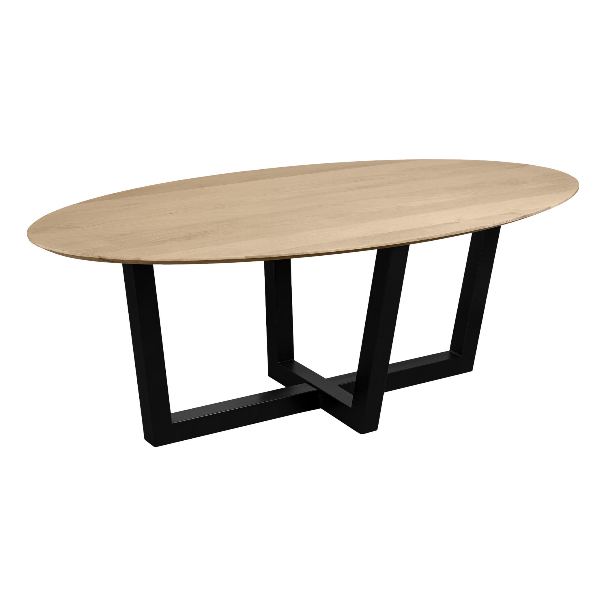 QUVIO Eettafel Sofia - Ovaal - 220x100 cm - W-poot - FSC® gecertificeerd mangohout - Naturel