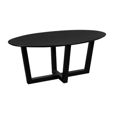zwarte eettafel Sofia, eettafel Sofia, eettafel, mangohouten eettafel, zwarte ovale eettafel, eettafel ovaal 220x100 cm, tafel,